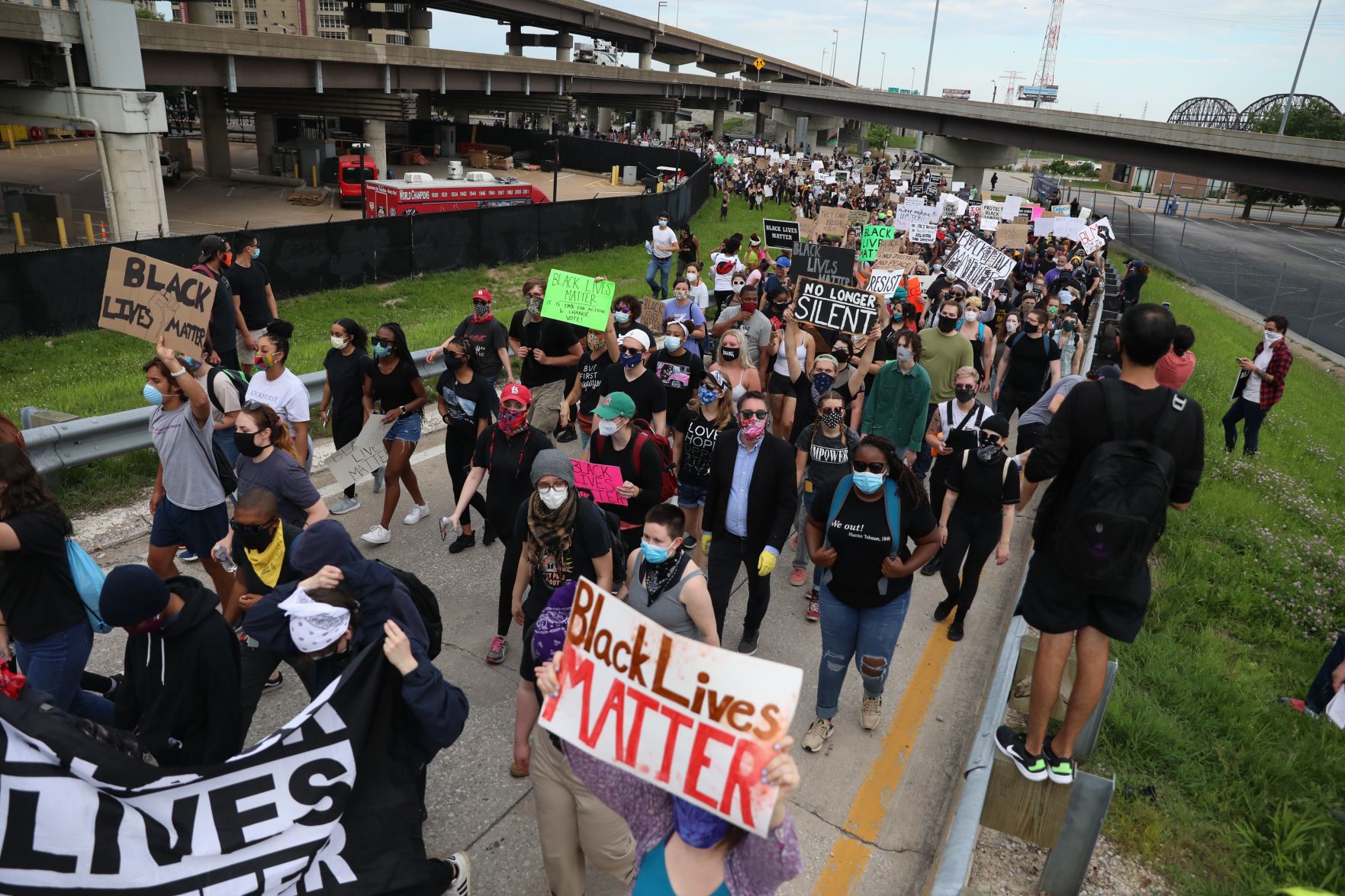 Protesters close Interstate 64 westbound in downtown St. Louis